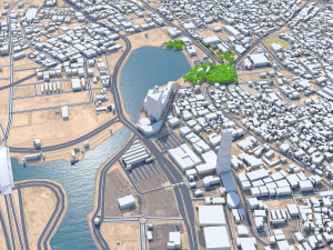 Jeddah Downtown city Saudi Arabia 10km Modelo 3D