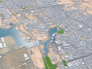 Jeddah Downtown city Saudi Arabia 10km Modelo 3D