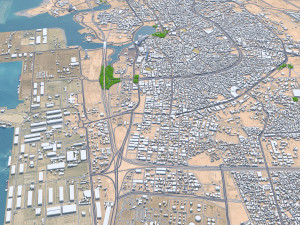 Jeddah Downtown city Saudi Arabia 10km Modelo 3D