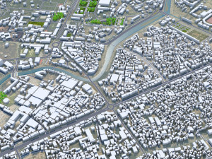 Kabul city Afghanistan 50km 3Dモデル