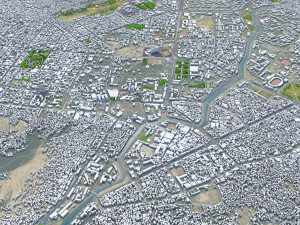 Kabul city Afghanistan 50km 3Dモデル