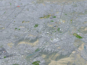 Kabul city Afghanistan 50km 3D Model