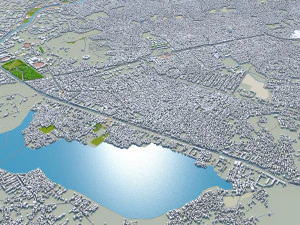 Kabul city Afghanistan 50km 3D Model