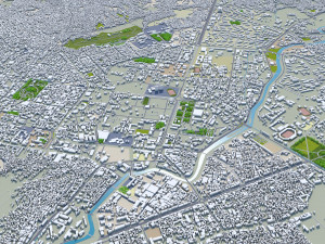 Kabul city Afghanistan 50km 3Dモデル