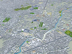 Kabul city Afghanistan 50km 3D Model
