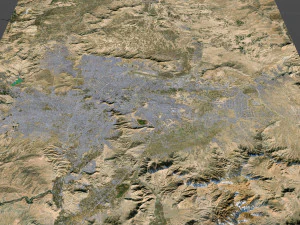 Kabul city Afghanistan 50km 3D Model