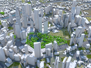 Kuala Lumpur Downtown city Malaysia 7km 3D Model