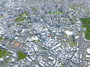 Kuala Lumpur Śr&oacute;dmieście Malezja 7 km Model 3D