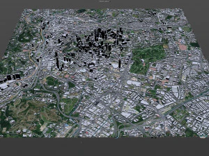 Kuala Lumpur Śr&oacute;dmieście Malezja 7 km Model 3D