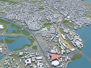 Lagos Downtown city Nigeria 10km 3D Model