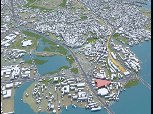 Lagos Downtown city Nigeria 10km 3D Model