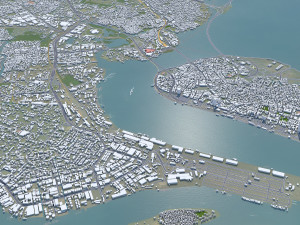 Lagos Downtown city Nigeria 10km Modello 3D