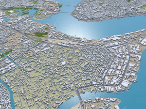 Lagos Downtown city Nigeria 10km 3D Model