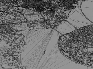 Lagos Downtown city Nigeria 10km 3D Model