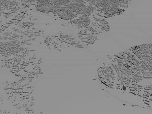 Lagos Downtown city Nigeria 10km 3D Model