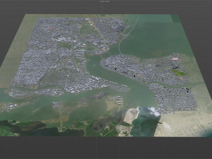 Lagos Downtown city Nigeria 10km Modello 3D