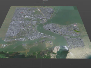 Lagos Downtown city Nigeria 10km 3D Model
