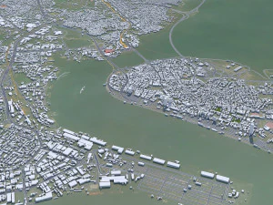 Lagos Downtown city Nigeria 10km 3D Model