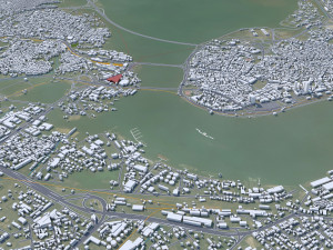 Lagos Downtown city Nigeria 10km Modello 3D
