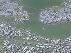 Lagos Downtown city Nigeria 10km 3D Model