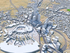 Mecca city Downtown Saudi Arabia 10km 3D Model