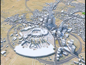 Mecca city Downtown Saudi Arabia 10km 3D Model