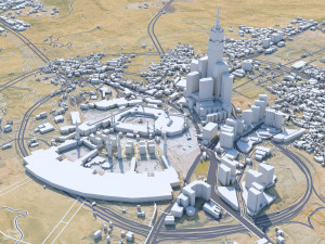 Mecca city Downtown Saudi Arabia 10km 3D Model
