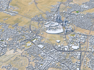 Mecca city Downtown Saudi Arabia 10km 3D Model