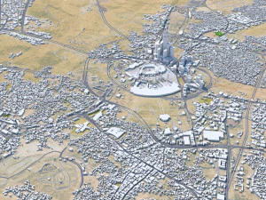 Mecca city Downtown Saudi Arabia 10km 3D Model