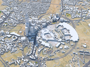 Mecca city Downtown Saudi Arabia 10km 3D Model