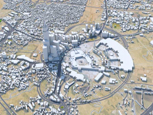 Mecca city Downtown Saudi Arabia 10km 3D Model