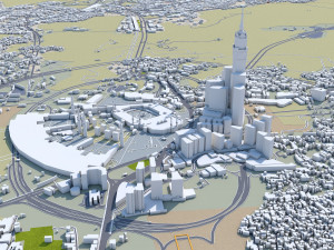 Mecca city Downtown Saudi Arabia 10km 3D Model