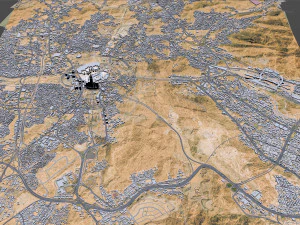 Mecca city Downtown Saudi Arabia 10km 3D Model