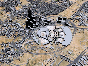 Mecca city Downtown Saudi Arabia 10km 3D Model