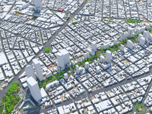 Mexico Downtown City Mexico 10km 3D Model