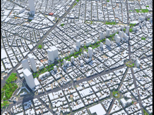 Mexico Downtown City Mexico 10km Modèle 3D