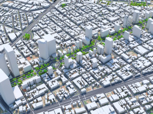 Mexico Downtown City Mexico 10km Modèle 3D