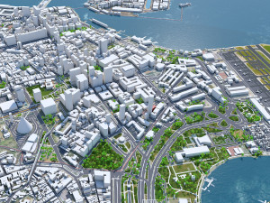 Rio de Janeiro downtown city Brazil 20km 3D Model