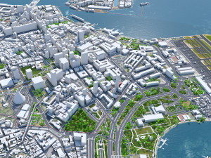 Rio de Janeiro downtown city Brazil 20km 3D-Modell