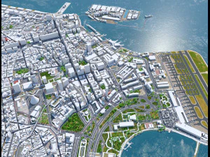 Rio de Janeiro downtown city Brazil 20km 3D Model