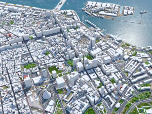 Rio de Janeiro downtown city Brazil 20km 3D Model