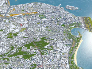Rio de Janeiro downtown city Brazil 20km 3D Model