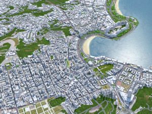 Rio de Janeiro downtown city Brazil 20km Modelo 3D