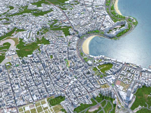 Rio de Janeiro downtown city Brazil 20km 3D Model