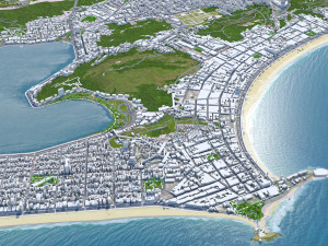 Rio de Janeiro downtown city Brazil 20km Modelo 3D