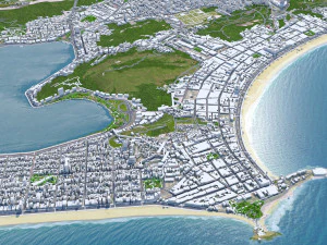 Rio de Janeiro downtown city Brazil 20km 3D Model