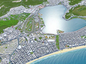Rio de Janeiro downtown city Brazil 20km 3D Model