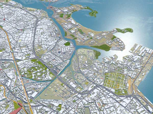 Rio de Janeiro downtown city Brazil 20km 3D Model