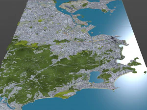 Rio de Janeiro downtown city Brazil 20km 3D Model