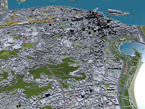 Rio de Janeiro downtown city Brazil 20km 3D Model